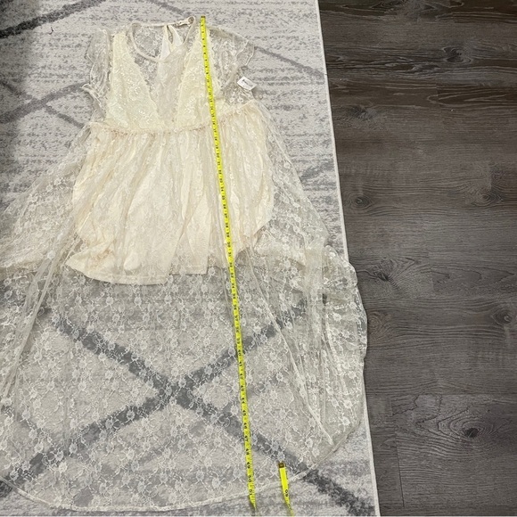 NWT Altar'd State Ivory Lace Midi Short Sleeve Dress - Picture 13 of 13